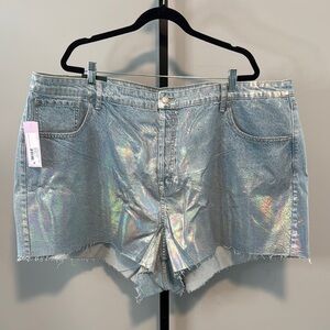 Target Wild Fable Iridescent High Rise Curvy Jean Shorts Plue Size 26 New NWT